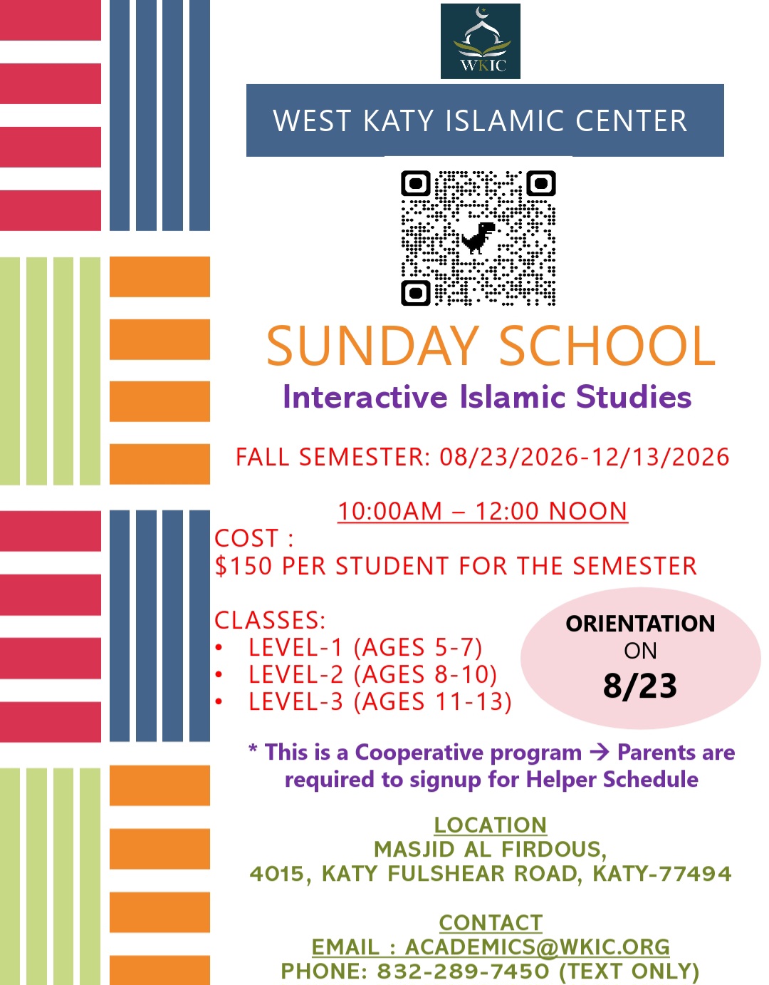 Sunday School- Spring 2027 flyer